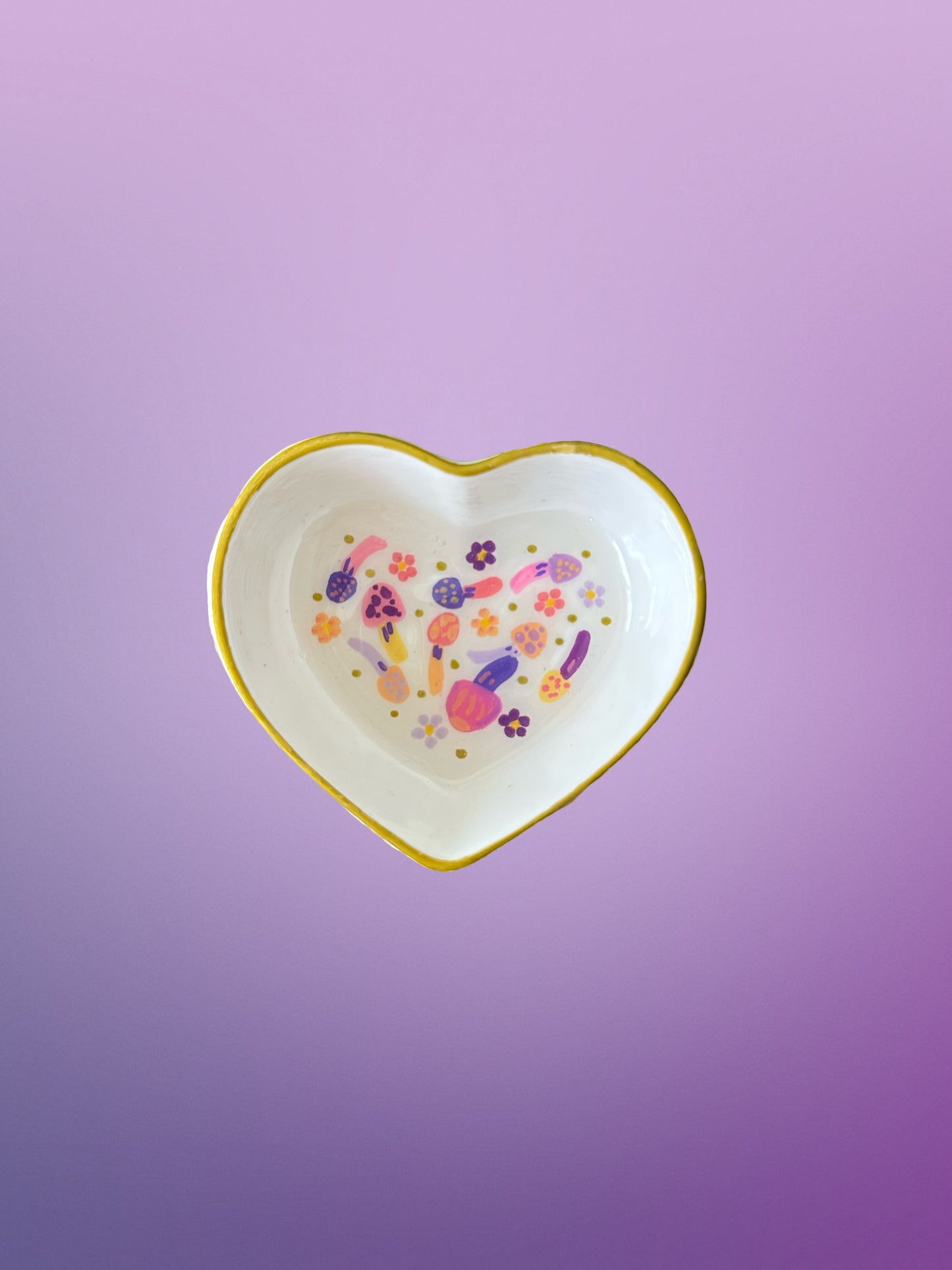 Ring Trinket Dish Colorful Mushroom