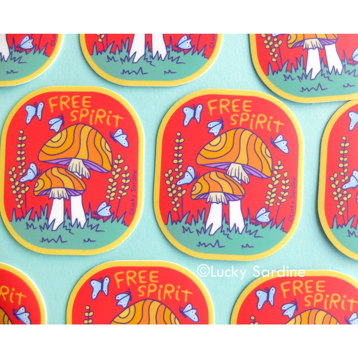 Free Spirit Mushroom Sticker | Hippie | Stationery
