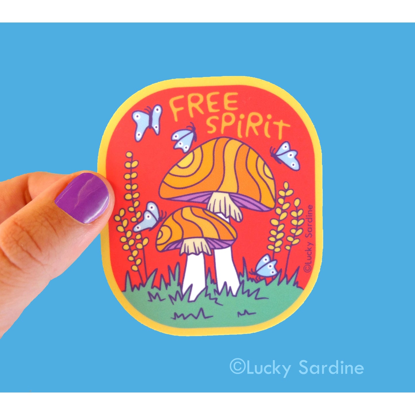 Free Spirit Mushroom Sticker | Hippie | Stationery
