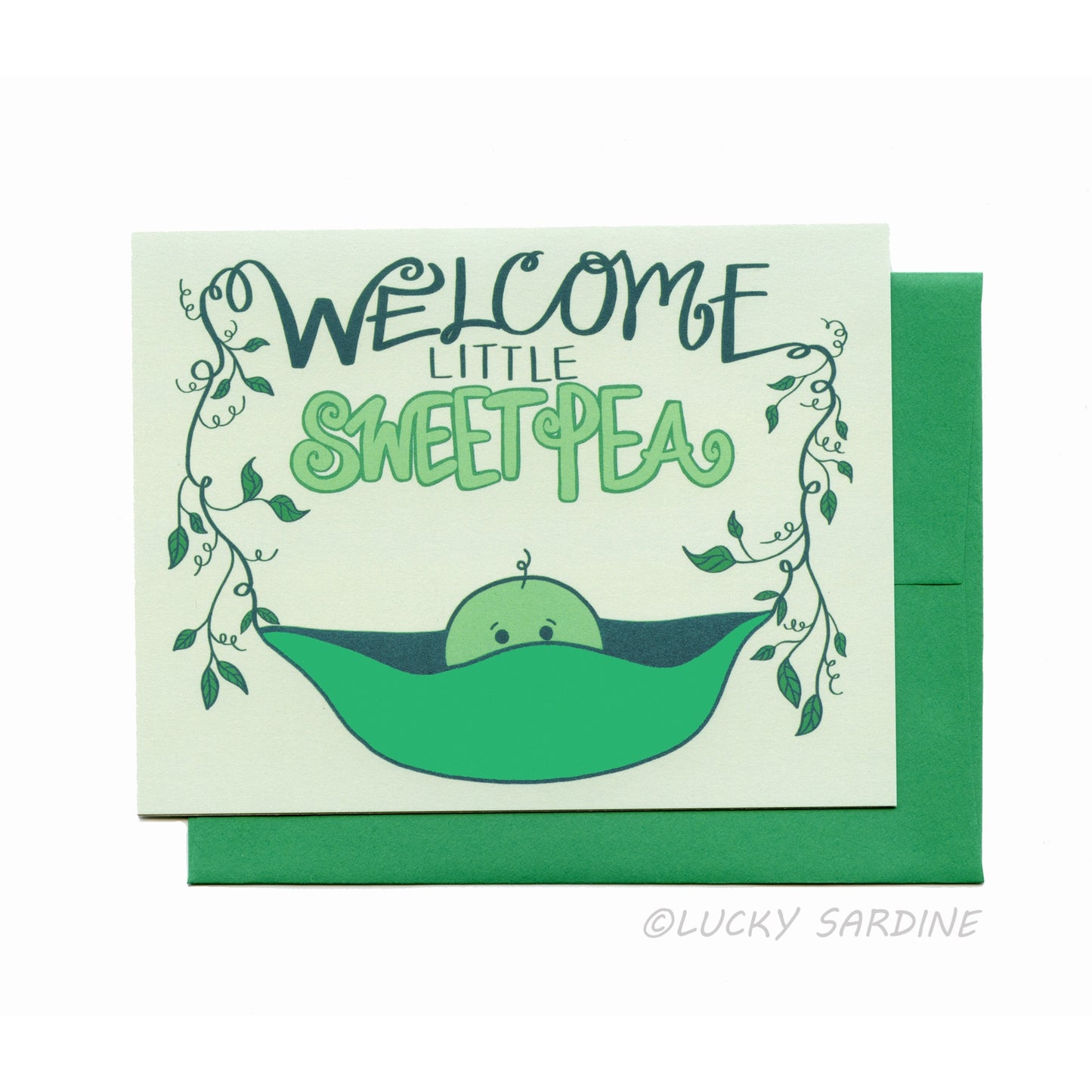 Welcome Little Sweat Pea | Baby Greeting Card