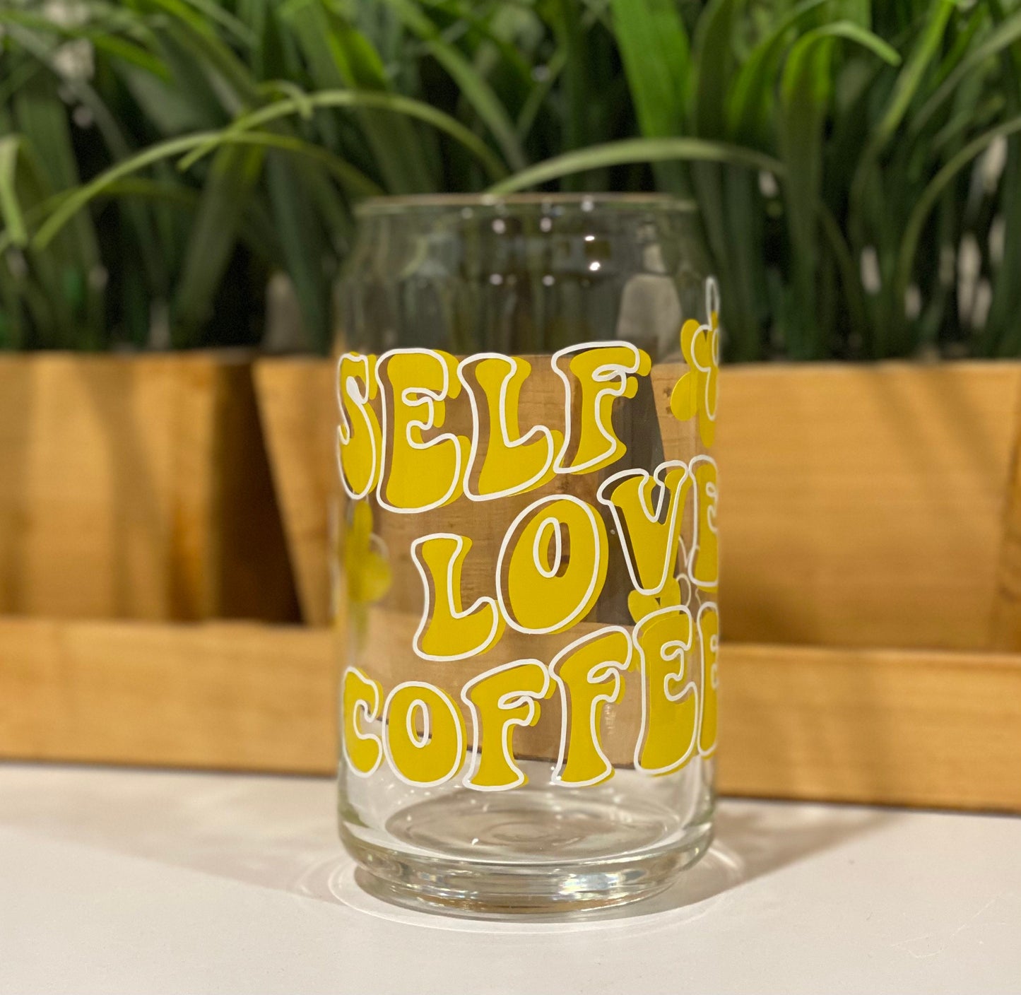 Self Love Coffee | Libbey Glass | Beer Can Glass | Boho Glass | Retro Glass | Soda can glass