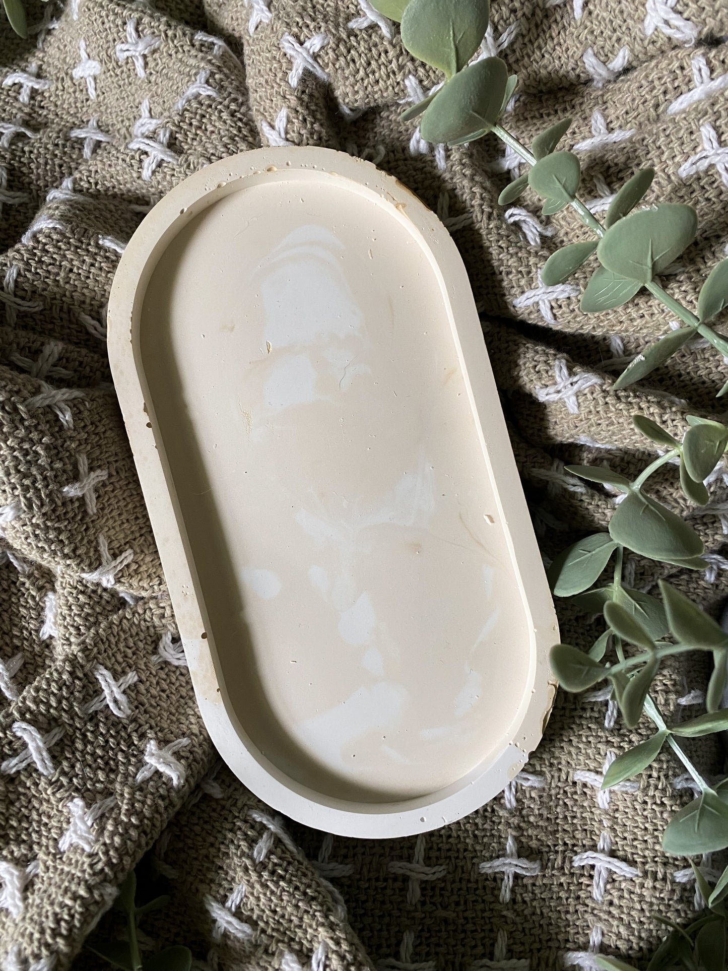 Cream and white trinket tray | Handmade | Jewelry Tray | Gifts for her