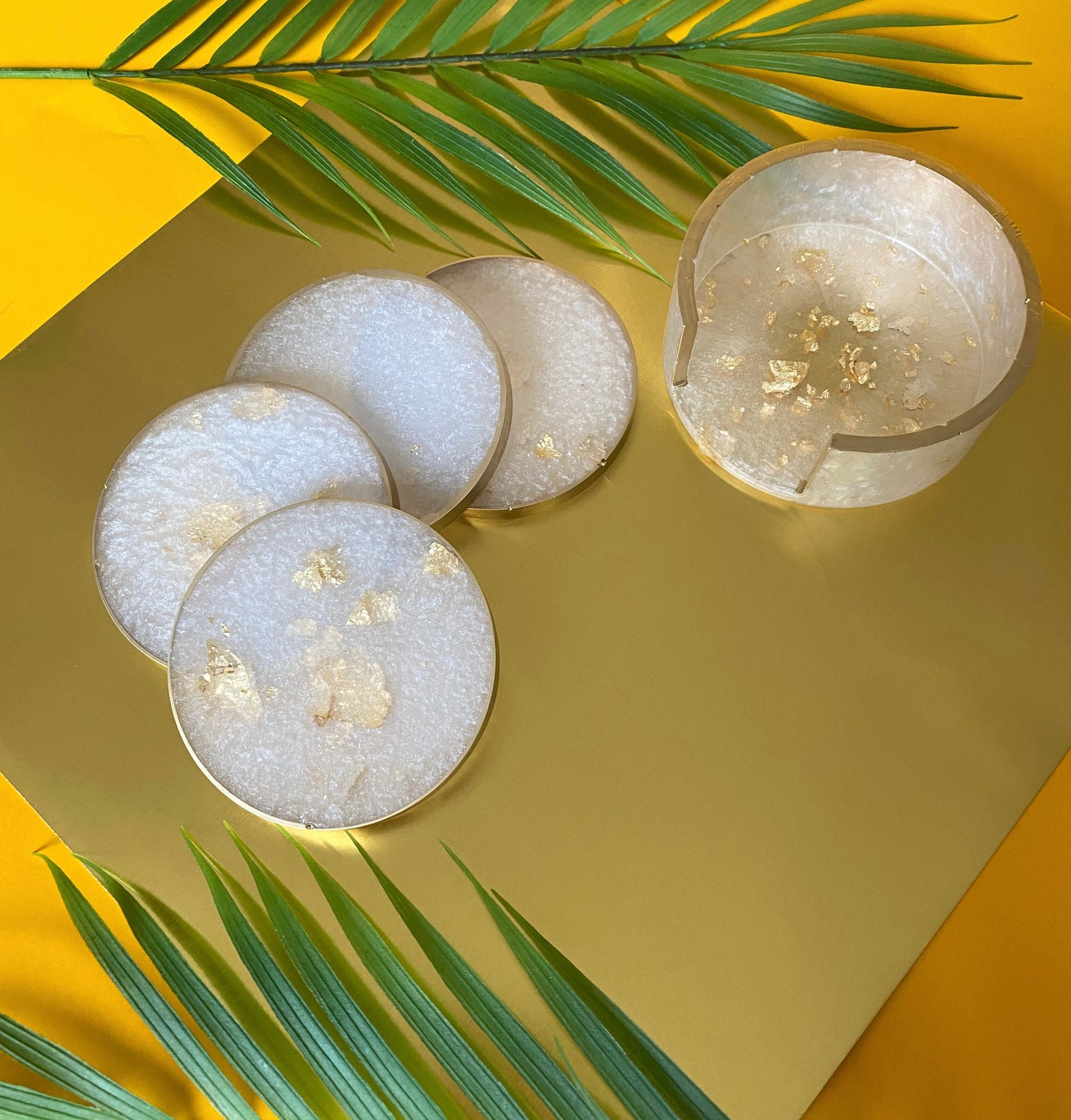 Gold & Pearl Coasters | Gifts for her | Home Decor | Resin