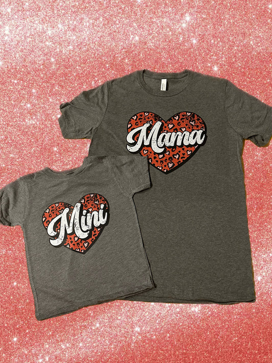 Mama Heart Leopard Tee