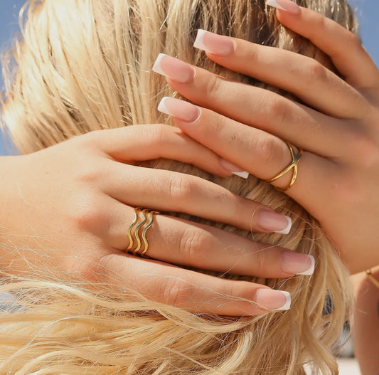 18K Gold PVD Womens Rings