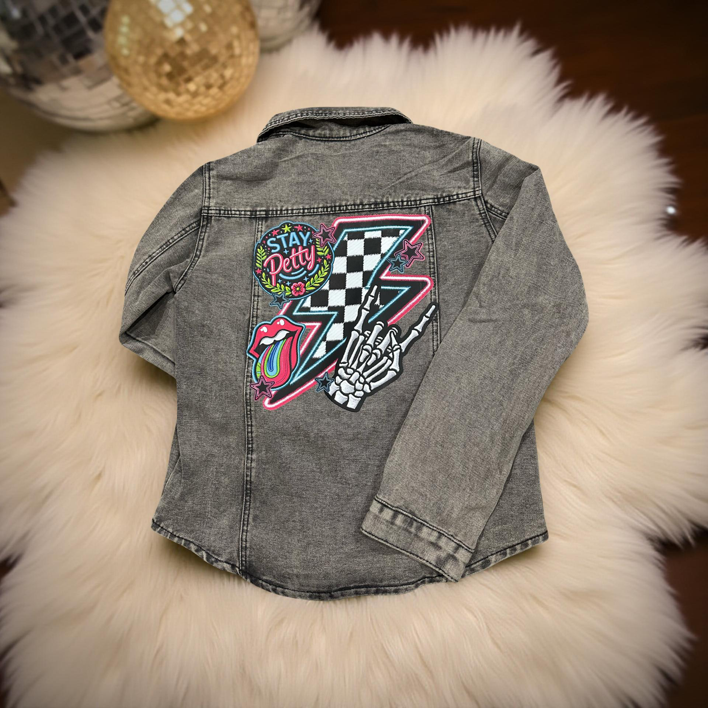 Stay Petty Gray Denim Jacket