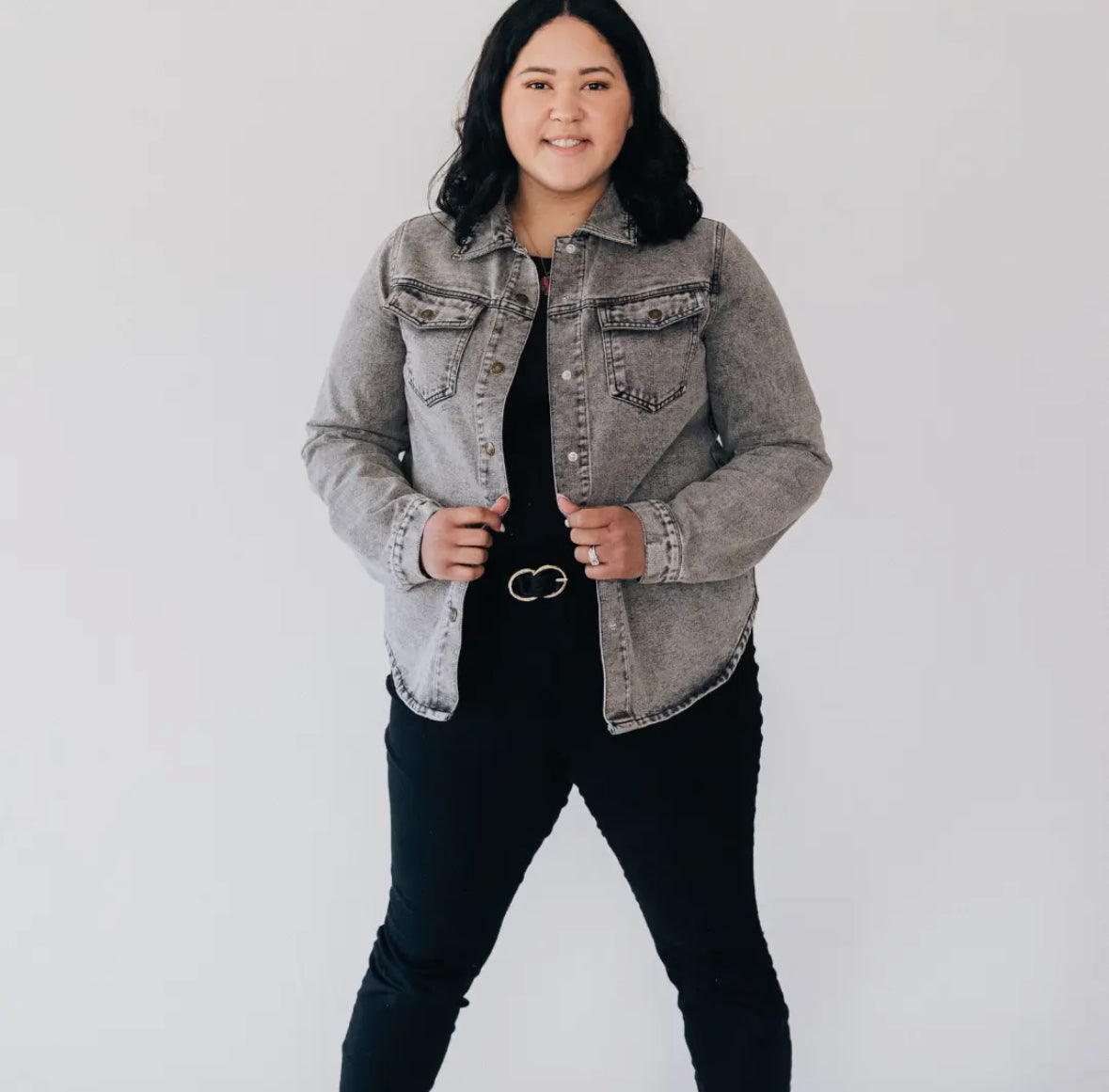 Stay Petty Gray Denim Jacket