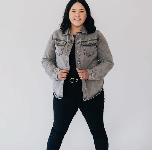 Stay Petty Gray Denim Jacket