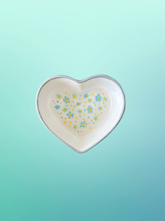 Ring Trinket Dish Blue Floral