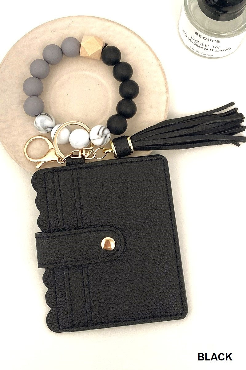 Leather Keychain Wallet Wristlet