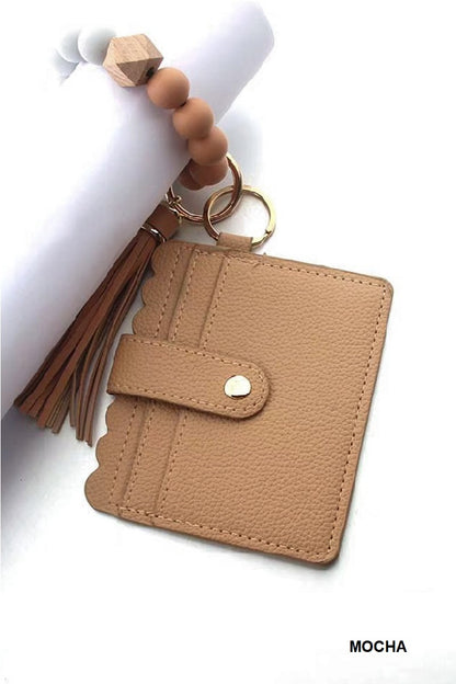 Leather Keychain Wallet Wristlet