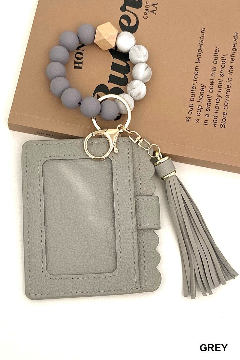 Leather Keychain Wallet Wristlet