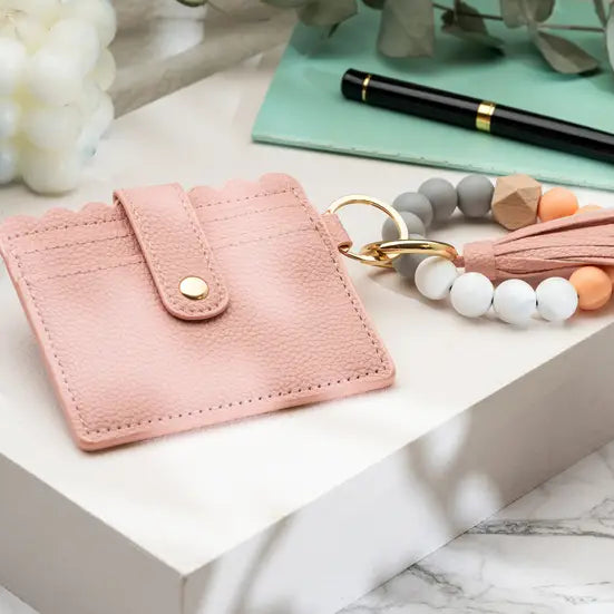 Leather Keychain Wallet Wristlet