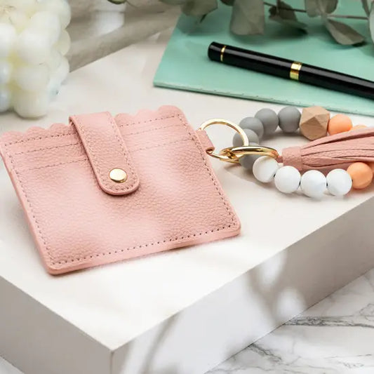 Leather Keychain Wallet Wristlet