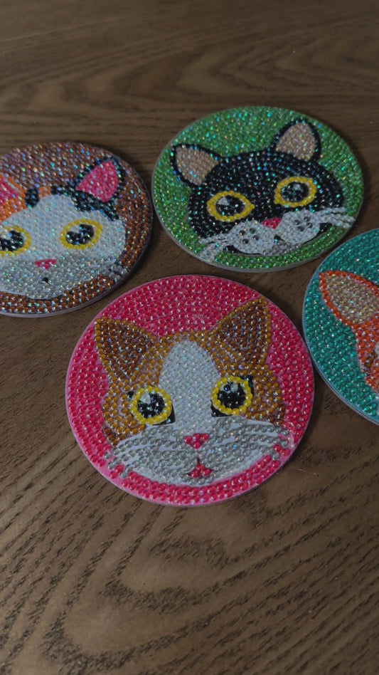 Kitty Gemstone Coasters