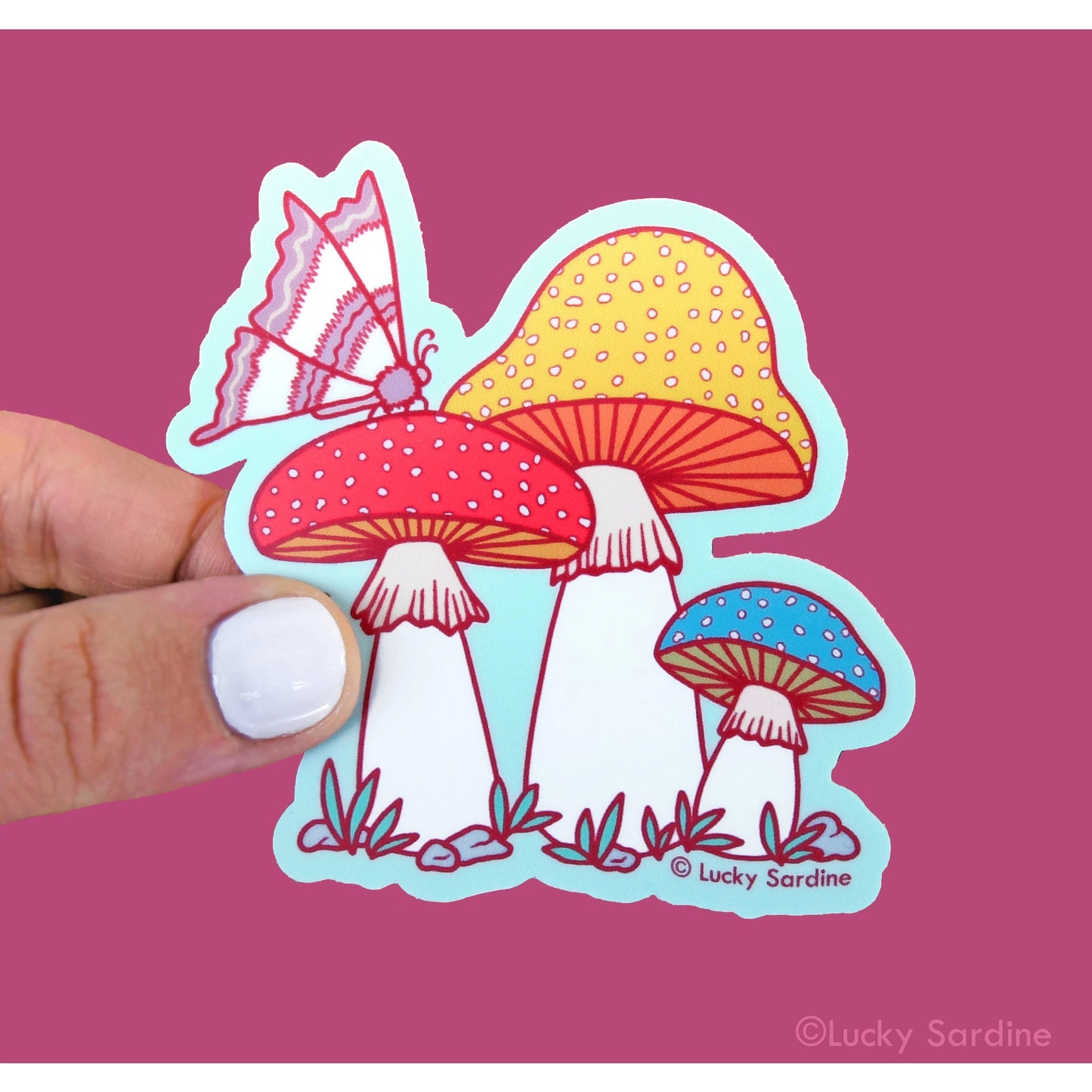 Mushroom Toadstool | Moth Vinyl Sticker