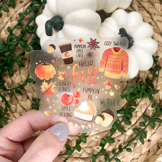 Fall Favorite Things Clear Sticker