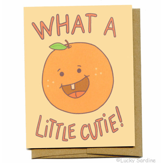 What a Little Cutie, Orange Baby Greeting Card