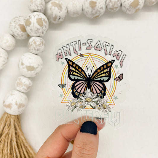 Anti - Social Butterfly Sticker