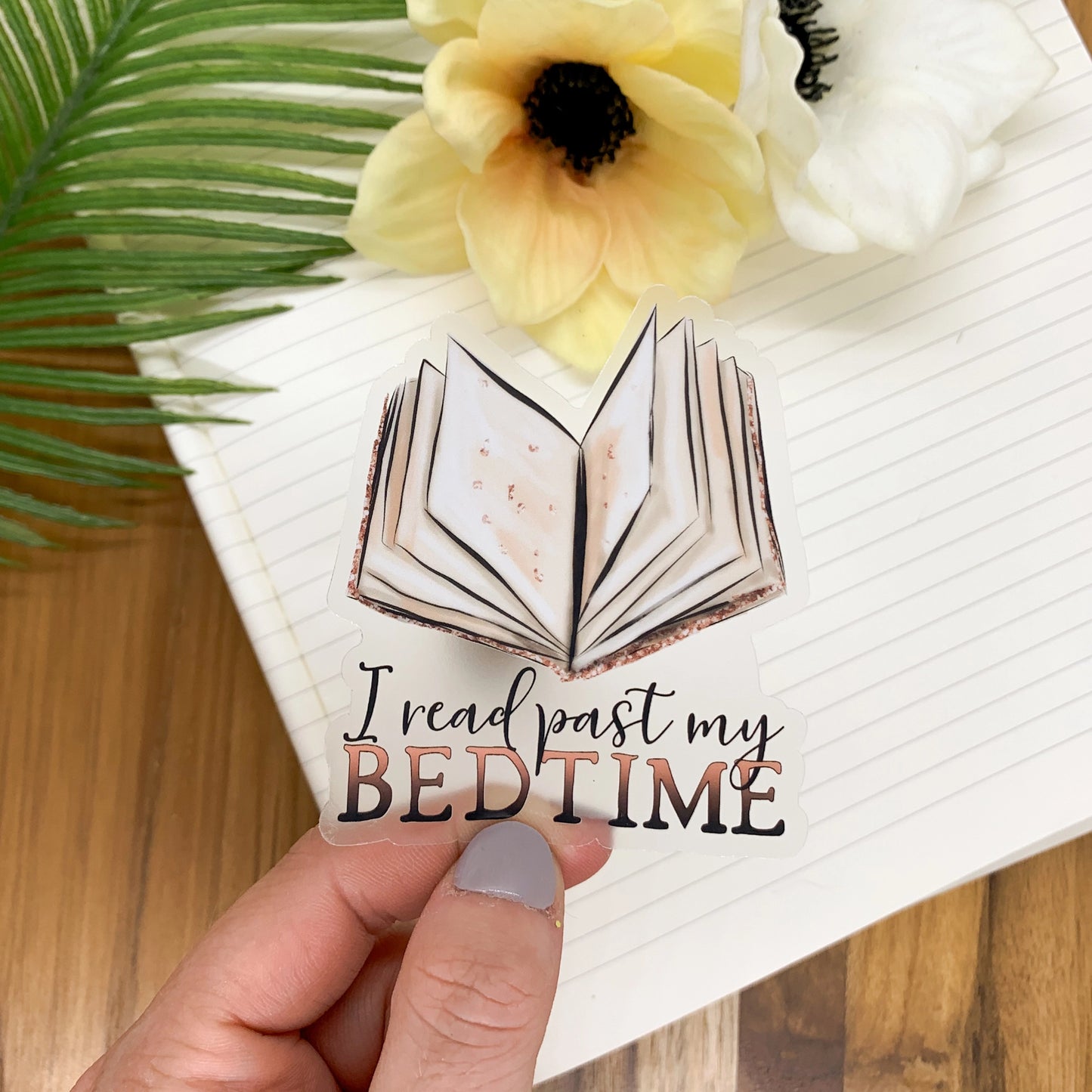 I read past my bedtime clear vinyl sticker
