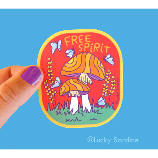 Free Spirit Mushroom Sticker | Hippie | Stationery