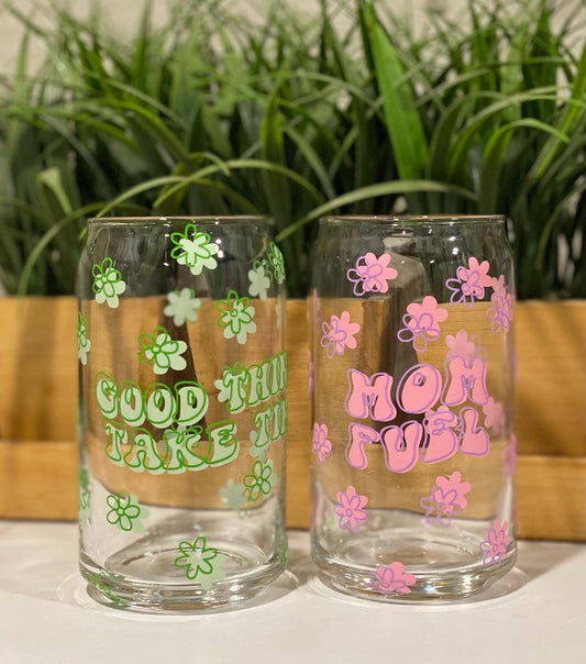Good Things Take Time Glass | Libbey Glass | Beer Can Glass | Gifts for her