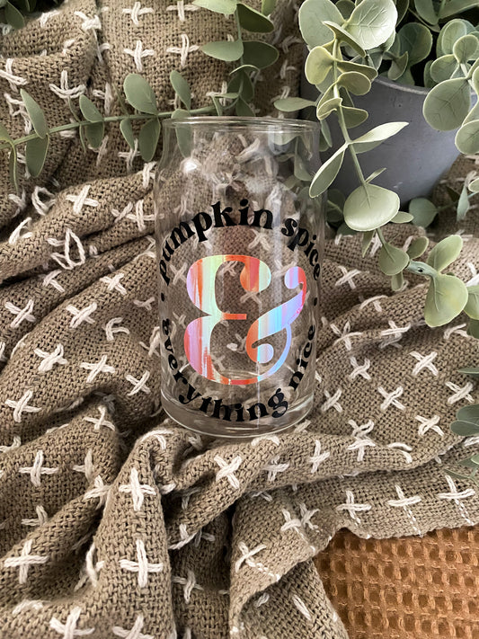 Pumpkin Spice & Everything Nice | Beer Can Glass | Fall | Gifts Under $20 | Coffee Glass