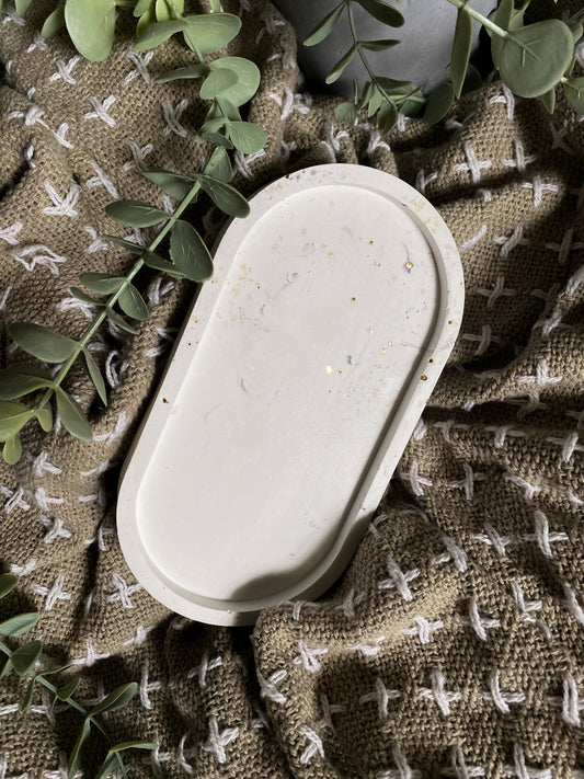 Gold Fleck Trinket Tray | Jewelry Dish | Handmade | Gifts Under $25
