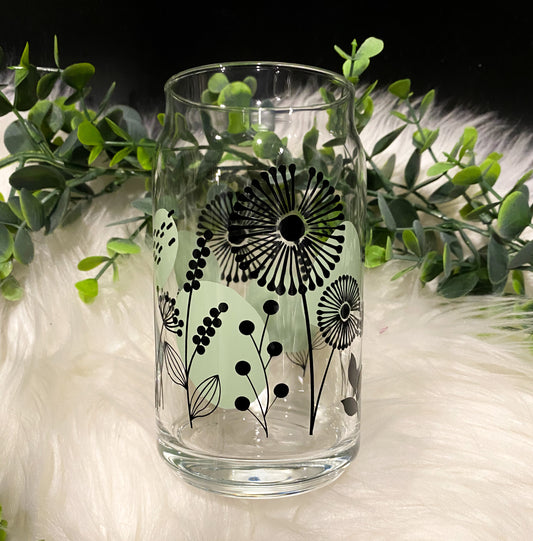 Dandelion Iced Coffee Glass | Gifts Under 20 | Cold Brew | Coffee Glass | Beer Can Glass | Soda Can Glass