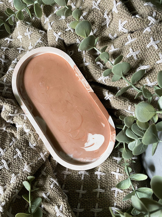 Copper Trinket Tray | Handmade | Jewelry Dish | Plaster