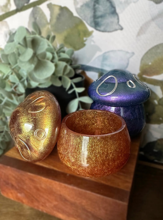 Midnight Mushroom Trinket Jar