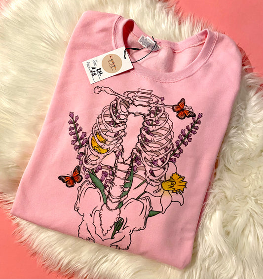 Floral Skeleton Sweatshirt | Gifts for her