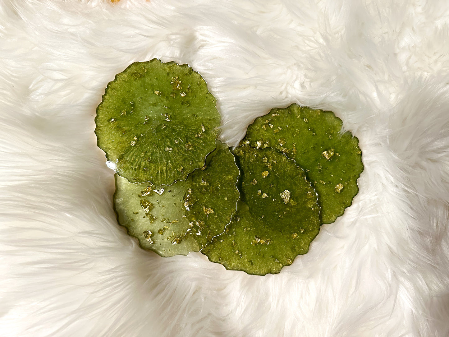 Green & Gold Fleck Coasters