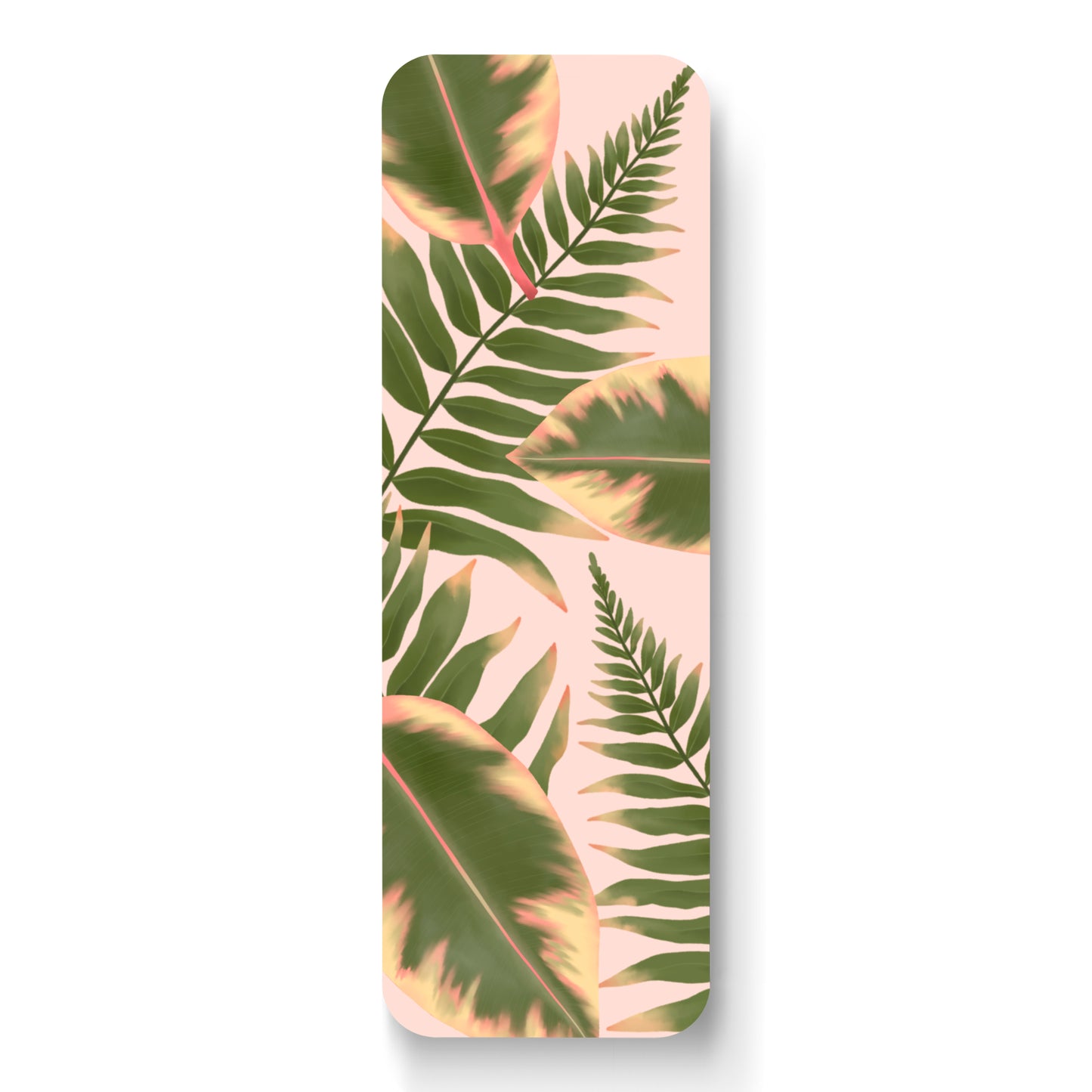 Pink Fern Leaves Bookmark