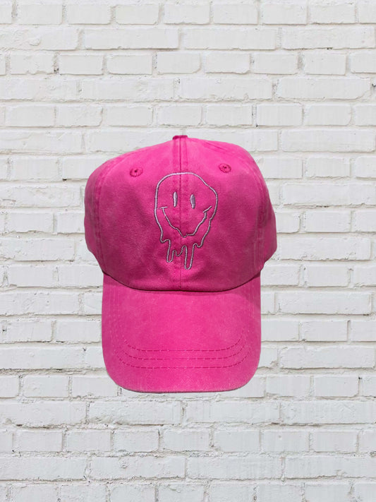 Embroidered Smiley Cap