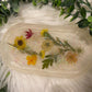 Yellow Floral Trinket Tray | Jewelry Tray | Handmade | Resin Art